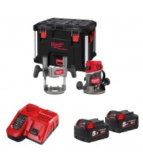Affleureuse M18 FR12KIT-0P + 2 batteries 18V 5 Ah + 1 chargeur M12-18FC MILWAUKEE