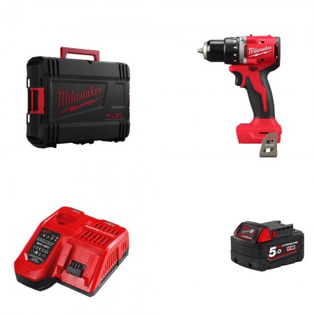 Perceuse visseuse 18V M18 BLDDRC + 1 batterie 18V 5 Ah + 1 chargeur M12-18FC MILWAUKEE
