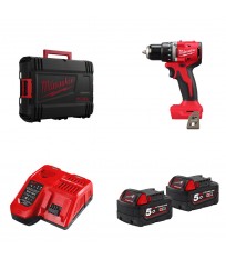 Perceuse visseuse 18V M18 BLDDRC + 2 batteries 18V 5 Ah + 1 chargeur M12-18FC MILWAUKEE