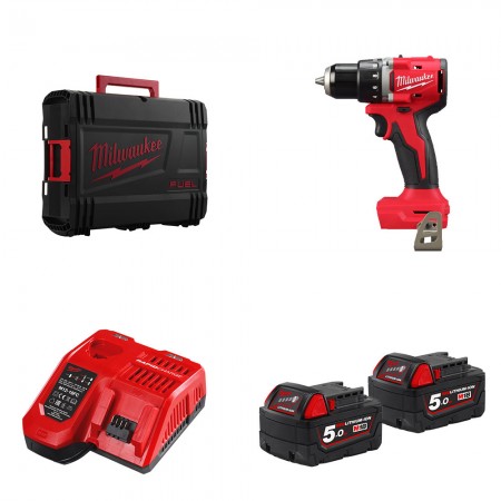 Perceuse visseuse 18V M18 BLDDRC + 2 batteries 18V 5 Ah + 1 chargeur M12-18FC MILWAUKEE
