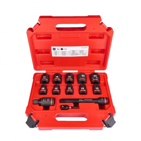 Coffret de 13 pièces douilles 1/2" Impact Socket MILWAUKEE