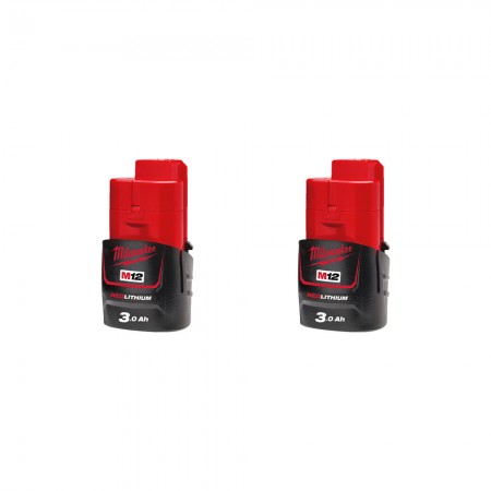Pack de 2 batteries M12 B3 12V 3 Ah MILWAUKEE