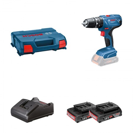 Perceuse-visseuse à percussion GSB 18V-21 + 2 batteries GBA 2 Ah + 1 chargeur GAL 18V-40 BOSCH