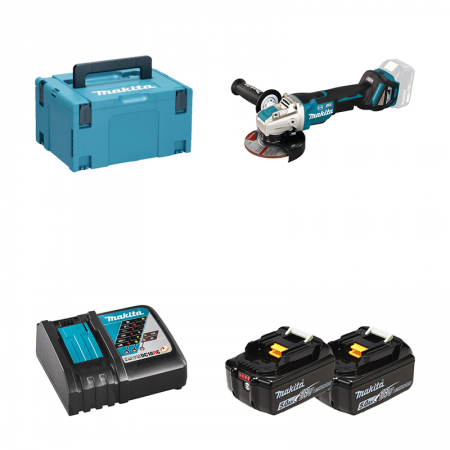 Meuleuse Ø125mm 18V DGA519Z MAKITA + 2 batteries