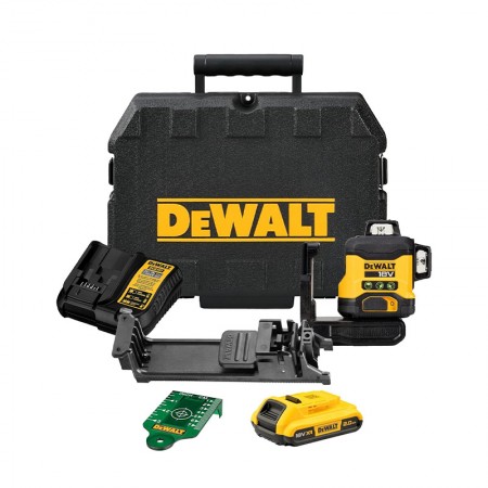 Laser 3 lignes vert 18V DCLE34031D1-QW + 1 batterie 18V 2 Ah + chargeur DEWALT