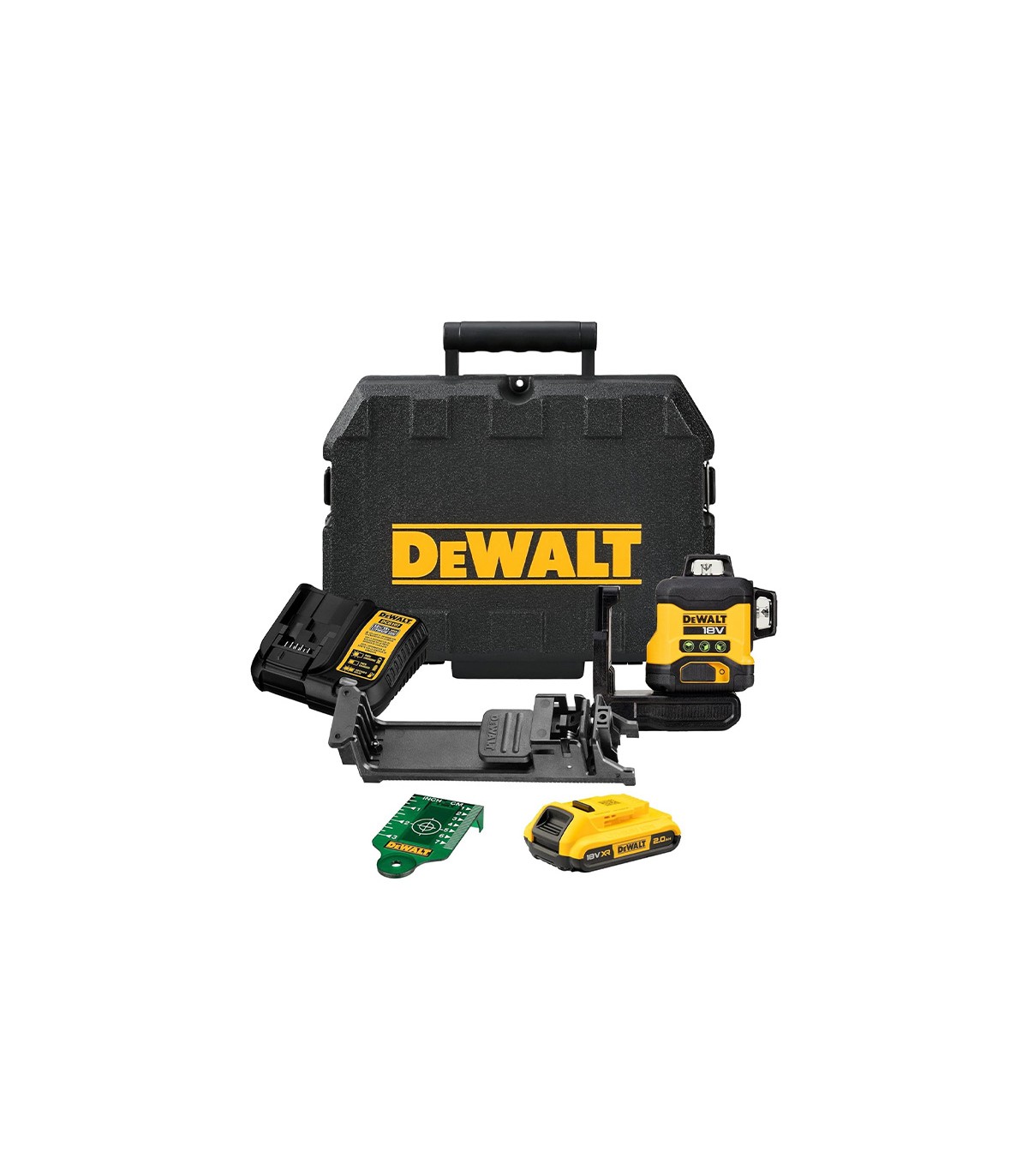 Laser 3 lignes vert 18V DCLE34031D1-QW + 1 batterie 18V 2 Ah + chargeur DEWALT