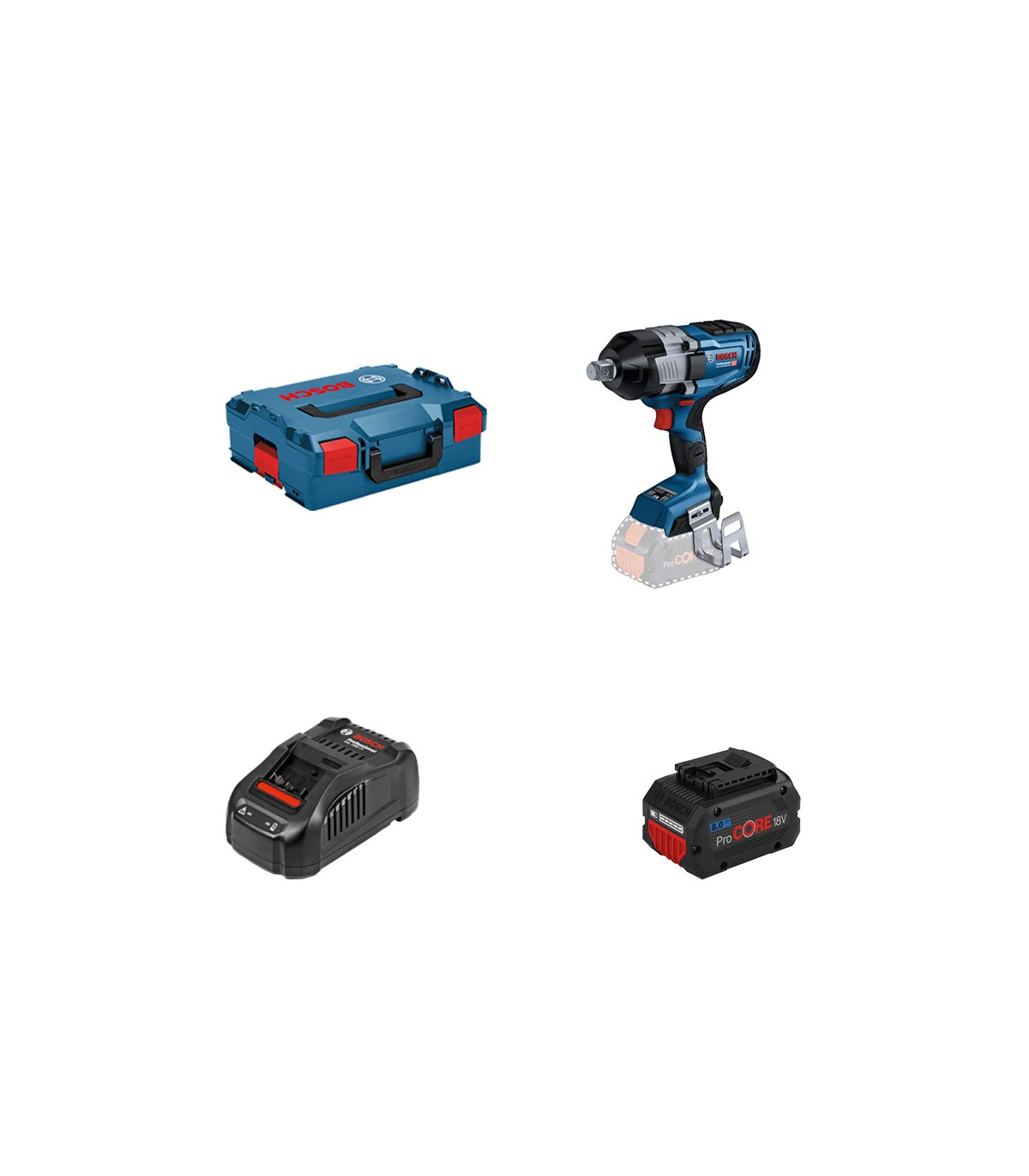 Boulonneuse GDS 18V-1600 HC + 1 batterie ProCORE 18V 8 Ah + 1 chargeur rapide GAL 1880 CV BOSCH
