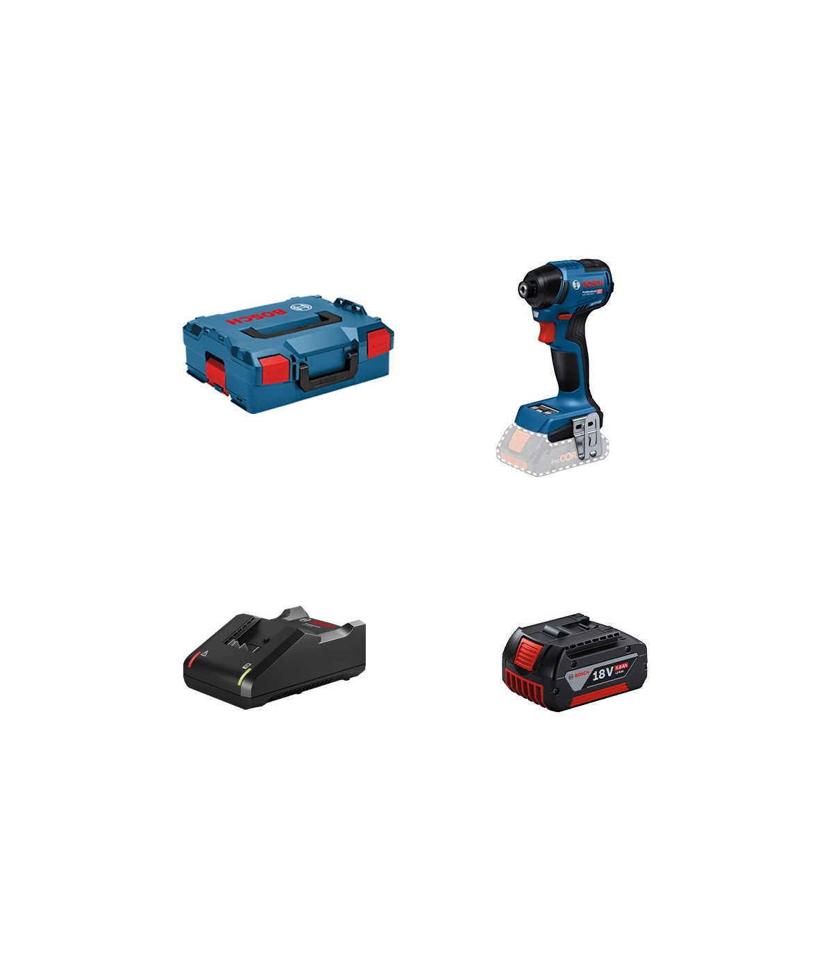 Visseuse à chocs GDR 18V-220 C + 1 batterie GBA 18V 5 Ah + 1 chargeur rapide GAL 18V-40 BOSCH