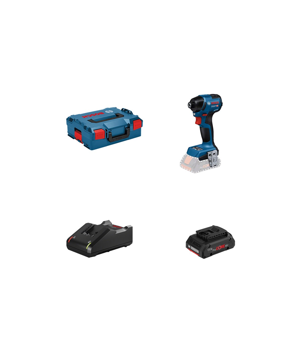 Visseuse à chocs GDR 18V-220 C  + 1 batterie ProCORE 18V 4 Ah + 1 chargeur rapide GAL 18V-40 BOSCH