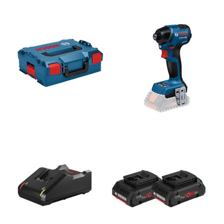 Visseuse à chocs GDR 18V-220 C + 2 batteries ProCORE 18V 4 Ah + 1 chargeur rapide GAL 18V-40 BOSCH