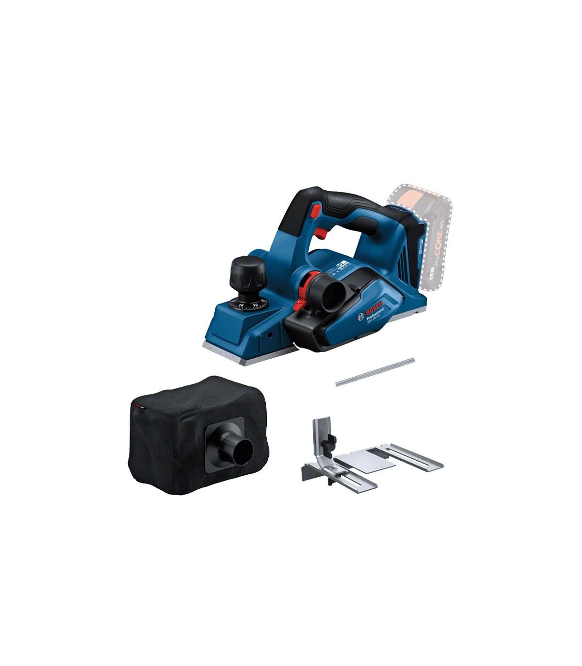 Rabot GHO 18V-26 + 2 batteries GBA 18V 4 Ah + 1 chargeur rapide GAL 18V-40 BOSCH