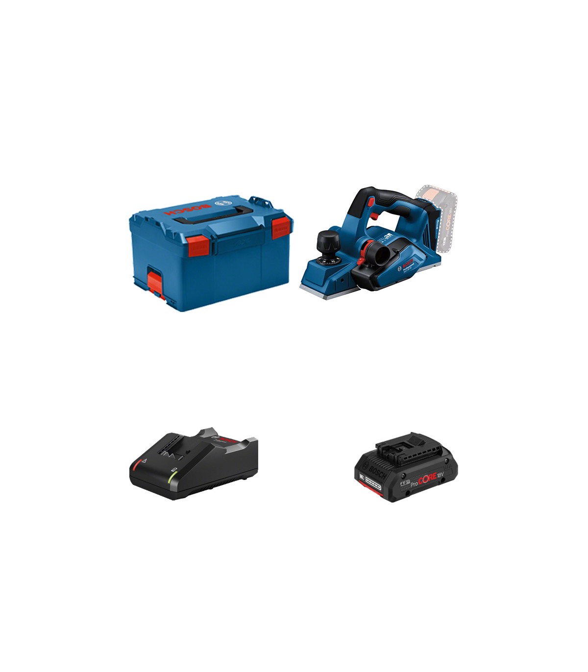 Rabot GHO 18V-26 + 1 batterie ProCORE 18V 4 Ah + 1 chargeur rapide GAL 18V-40 BOSCH