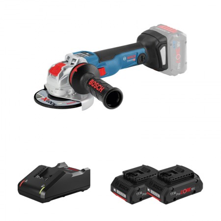 Meuleuse Ø125 mm GWX 18V-10 SC + 2 batteries ProCORE 18V 4 Ah + 1 chargeur GAL 18V-40 BOSCH