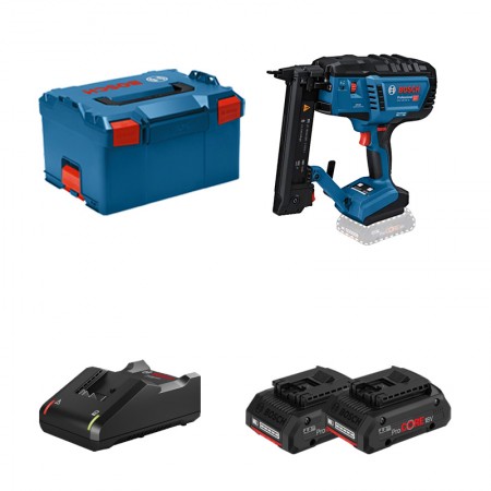 Agrafeuse à bois GTH 18V-38 M + 2 batteries ProCORE 18V 4 Ah + 1 chargeur GAL 18V-40 BOSCH