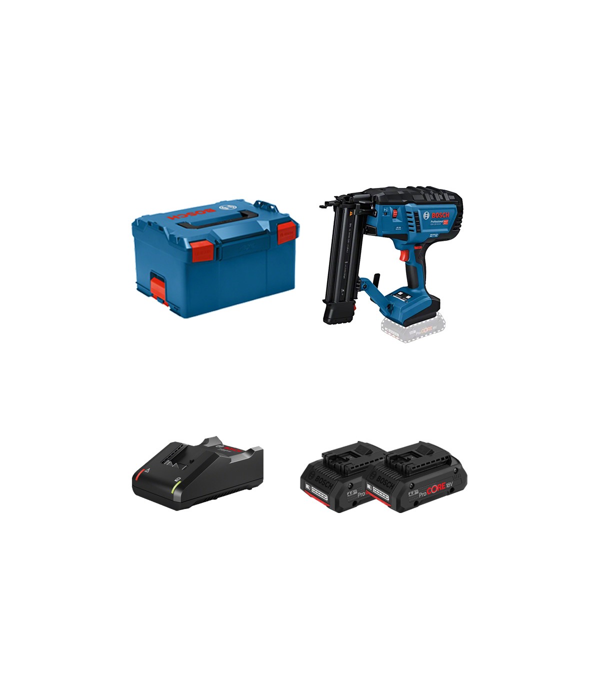 Cloueur à bois GNH 18V-50 M + 2 batteries ProCORE 18V 4 Ah + 1 chargeur GAL 18V-40 BOSCH