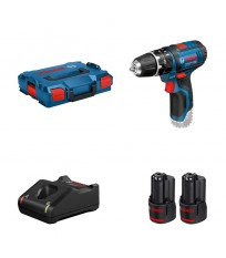 Perceuse-visseuse à percussion GSB 12 V-15 + 2 batteries 12V 3 Ah + chargeur GAL 12V-40 BOSCH