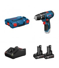 Perceuse-visseuse à percussion GSB 12 V-15 + 2 batteries 12V 6 Ah + chargeur GAL 12V-40 BOSCH