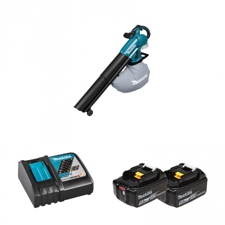 Aspirateur souffleur 18V DUB187Z + 2 batteries BL1850B 18V 5 Ah + 1 chargeur rapide DC18RC MAKITA