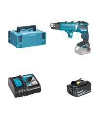 Visseuse automatique à placo 18V DFS452ZJX + chargeur de vis + 1 batterie BL1830B 18V 3 Ah + 1 chargeur rapide DC18RC MAKITA