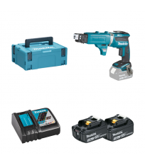 Visseuse automatique à placo 18V DFS452ZJX + chargeur de vis + 2 batteries BL1830B 18V 3 Ah + 1 chargeur rapid