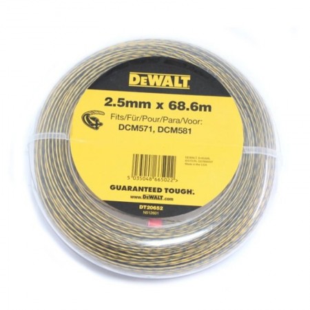 Recharge de fil pour débroussailleuses 2,5mm x 68,6m DEWALT