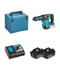 Burineur SDS-Plus DHK180ZJ + 2 batteries BL1850B 18V 5 Ah + 1 chargeur rapide DC18RC MAKITA