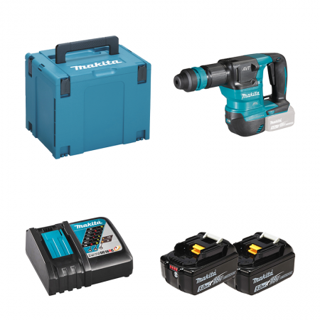 Burineur SDS-Plus DHK180ZJ + 2 batteries BL1850B 18V 5 Ah + 1 chargeur rapide DC18RC MAKITA