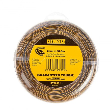 Recharge de fil pour débroussailleuses 2mm x 68,6m DEWALT