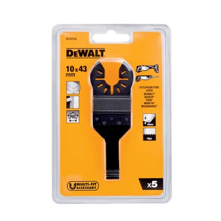 Lot de 5 lames 10x43 mm pour multi-cutter Bois DEWALT