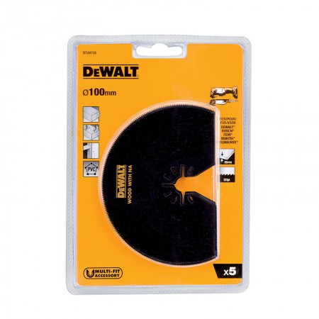 Lot de 5 lames Ø100 mm pour multi-cutter Bois DEWALT