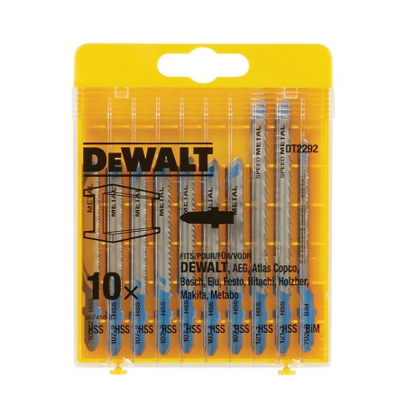 Coffret de 10 lames de scie sauteuse métal DEWALT