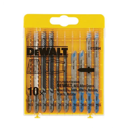 Coffret de 10 lames de scie sauteuse bois et métal DEWALT
