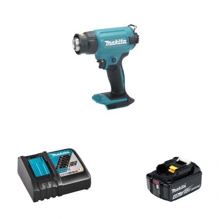 Décapeur thermique 18V DHG180Z + 1 batterie BL1850B 18V 5 Ah + 1 chargeur DC18RC MAKITA