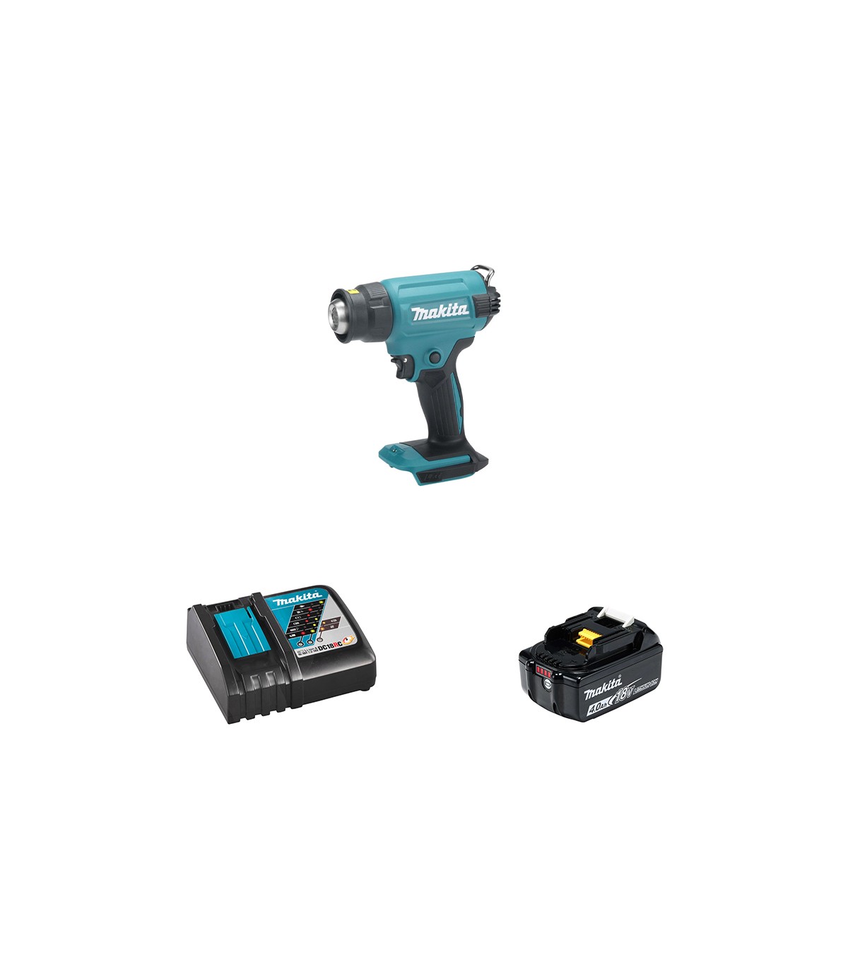 Décapeur thermique 18V DHG180Z + 1 batterie BL1850B 18V 5 Ah + 1 chargeur DC18RC MAKITA