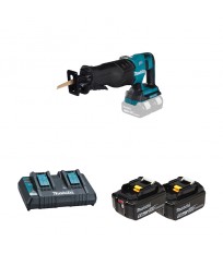 Scie sabre 2x18V DJR360Z + 2 batteries BL1850B 18V 5 Ah + 1 chargeur double DC18RD MAKITA
