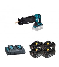 Scie sabre 2x18V DJR360Z + 4 batteries BL1850B 18V 5 Ah + 1 chargeur double DC18RD MAKITA