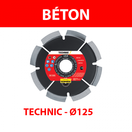 Disque diamant Ø125 Béton TECHNIC DIAM FIRST J1P SAMEDIA