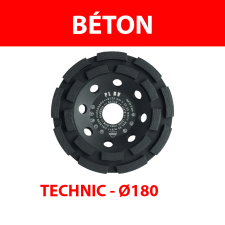 Plateau de surfaçage diamant Ø180 Béton TECHNIC PL BV SAMEDIA
