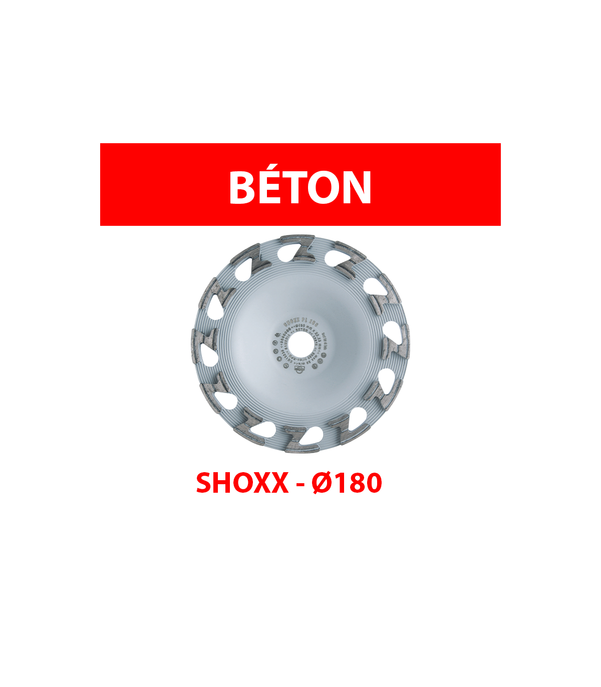 Plateau de surfaçage diamant Ø180 Béton SHOXX PL ZU5 SAMEDIA