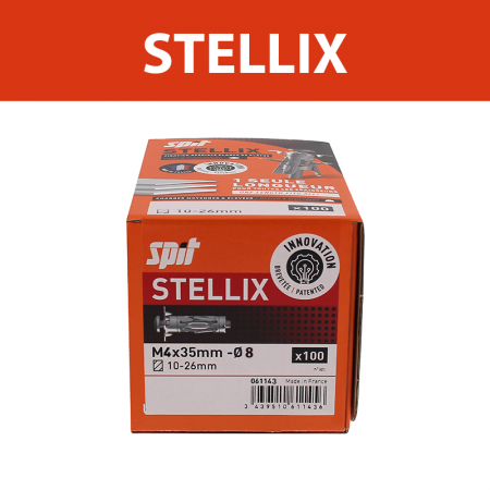 Boîte 100 chevilles STELLIX 4x35/15 + VIS pour plaques de plâtre SPIT