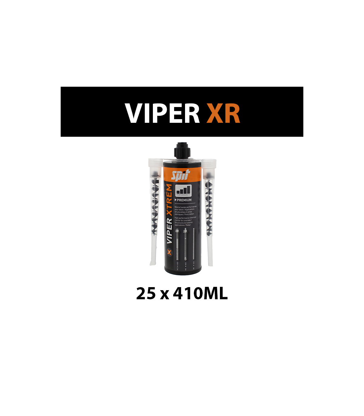 Cartouche résine de scellement 25x410ML VIPER XTREM SPIT