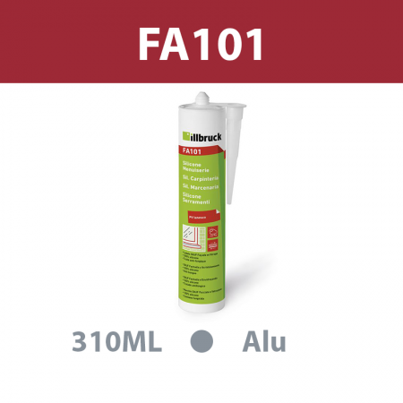 Mastic silicone menuiserie "FA101" Gris alu 310ML ILLBRUCK