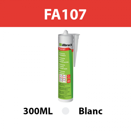 Mastic silicone bâtiment "FA107" Blanc 300ML ILLBRUCK