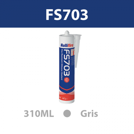 Mastic silicone coupe-feu "FS703" Gris 310ML NULLIFIRE