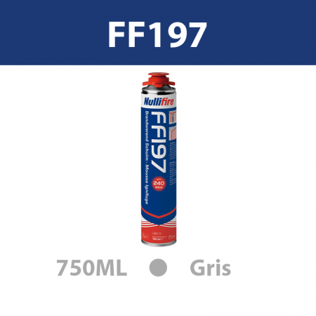 Mousse PU coupe-feu 2en1 "FF197" Gris 750ML NULLIFIRE