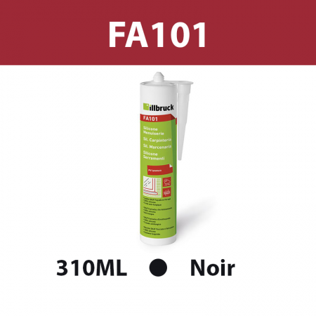 Mastic silicone menuiserie "FA101" Noir 310ML ILLBRUCK