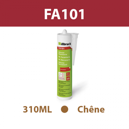 Mastic silicone menuiserie "FA101" Chêne doré 310ML ILLBRUCK
