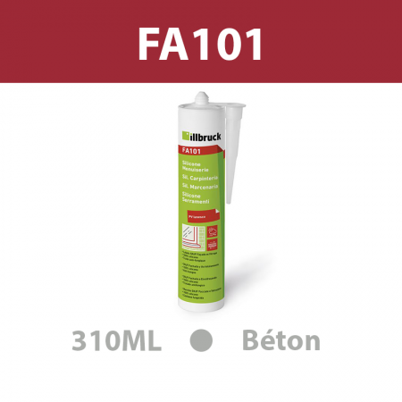 Mastic silicone menuiserie "FA101" Gris béton 310ML ILLBRUCK