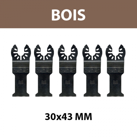 Lot de 5 lames 30x43 mm pour multi-cutter Bois DEWALT