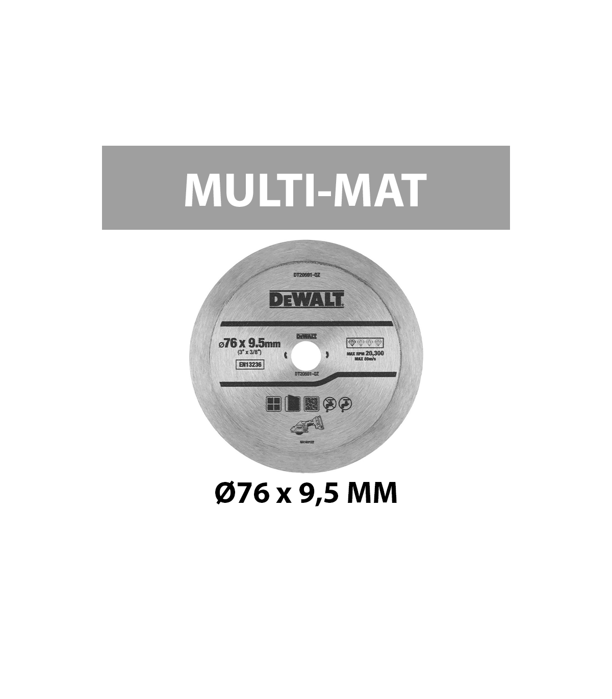 Disque diamant Ø76 mm multi-matériaux DEWALT